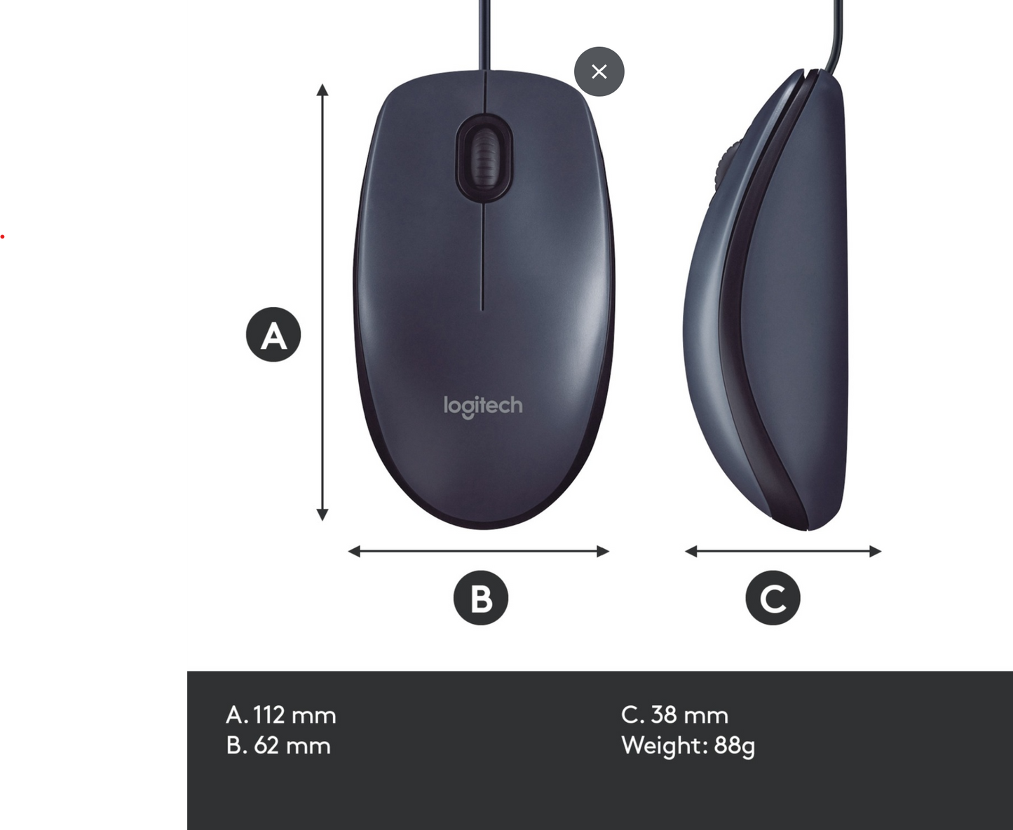 Logitech B100 USB Type-A Noir